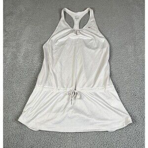 Nike Romper Womens M Gray Racer Back Gym Jumpsuit Sleeveless Tank Tie Waist
